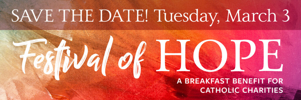Save the date homepage slider for BREAKFAST Festival of Hope announcement.
